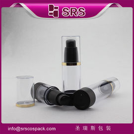 15 ml 30 ml 50 ml botella de cosméticos proveedor 30 ml bomba sin aire negra