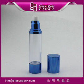 A022 Botella de aluminio azul sin aire de 15 ml 30 ml 50 ml para suero cosmético