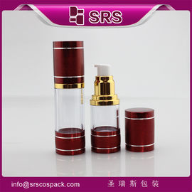China proveedor de fabricación de aluminio rojo botella sin aire para suero
