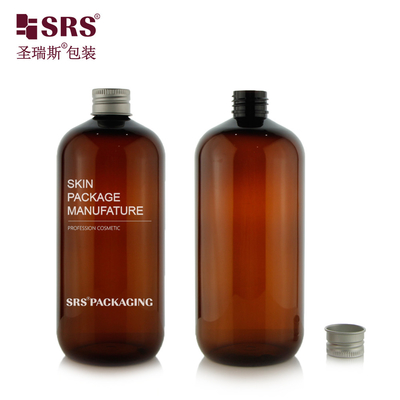 SRS Toner redondo con forma de Boston 500 ml Botella PET de plástico de gran capacidad PCR amigable con el medio ambiente