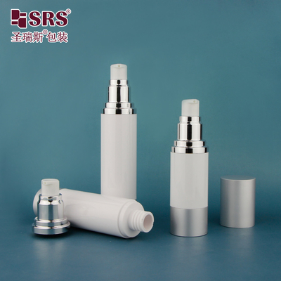 15 ml 30 ml 50 ml Crema cosmética de lujo suero rellenable redondo vacío botella de bomba sin aire