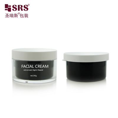 Crema facial de plástico vacío mantequilla corporal cerámica de color cosméticos reemplazables Jar lujo 50g