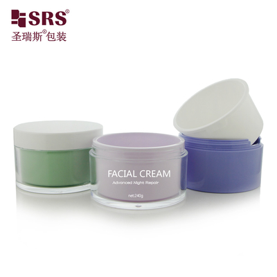Colores de lujo Acrílico de doble pared reemplazable Logotipo impreso con helado Crema de plástico personalizado