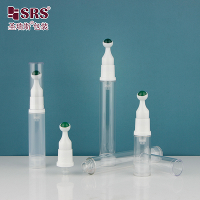 Forma redonda vacía Cosmética Crema para ojos sin aire Masaje con rodillos Bolita de piedra preciosa 15 ml Rollo en botella
