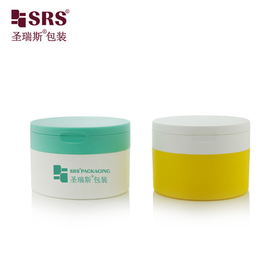 4 oz de plástico PP PCR de doble pared personalización tapa invertida con cuchara cuerpo de exfoliación frasco contenedor