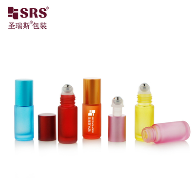 5 ml de perfume cosmético vacío de aceite esencial de masaje mini lindo rollo de vidrio en botella