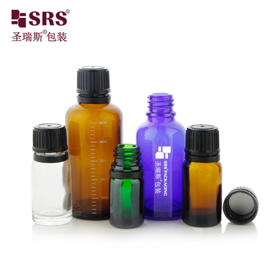 5 ml 10 ml 15 ml 20 ml 30 ml 50 ml 100 ml Botellas de vidrio vacío de Boston con tapa a prueba de niños
