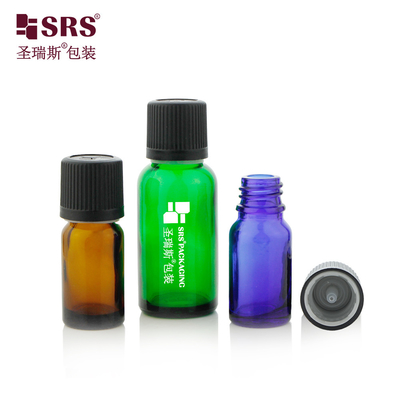 Botellas de vidrio vacías de 5 ml 10 ml 15 ml 30 ml 50 ml 100 ml 18/415 con tapa resistente a los niños