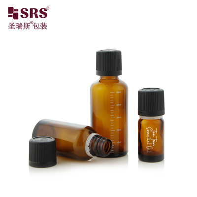 Tipo de tornillo Inyección Color Negro Protección Infantil Tapón de vidrio Botellas de aceite esencial 50ml