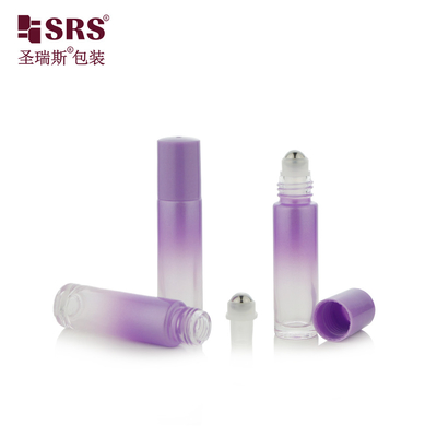 Pintura personalizada de color gradiente de vidrio vacío sin fugas botellas de rodillos aceite esencial 10ml