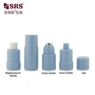 Embalaje cosmético vacío Bola de rodillo reemplazable PP PCR 50ml Rollo en botella