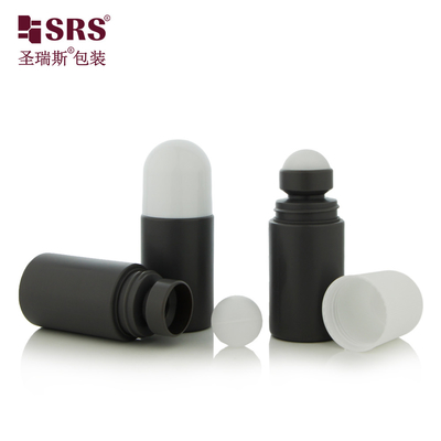 Embalaje cosmético vacío de 60 ml PP sin fugas Botella redonda de gel desodorante con rollo en bola