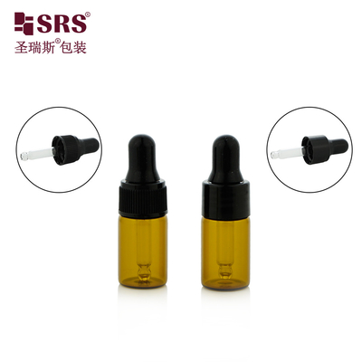 3 ml 5 ml Botellas de vidrio de plástico para el hombro de aceite esencial de tamaño de viaje pequeño
