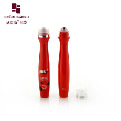 Inyección soplado color rojo sólido vacío PETG plástico de masaje de rodillos suero botella ojo