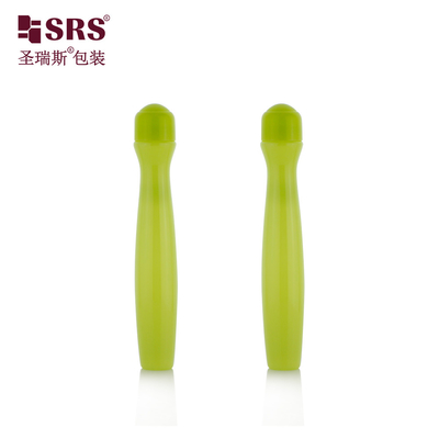 Inyección soplado de color verde brillante en forma de cintura PETG Muestra de plástico Botella de rollo de 15 ml