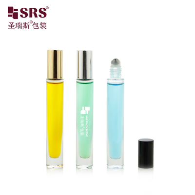 Vidrio de pared de 10 ml de grosor botellas de perfumes pesados con tapa metálica brillante