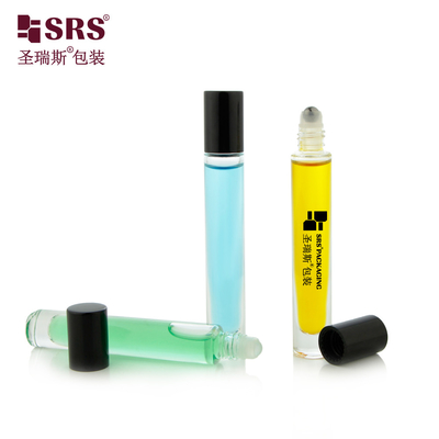 Botellas de vidrio vacío de forma redonda de 10 ml, fondo grueso y claro, sin fugas de aceite esencial