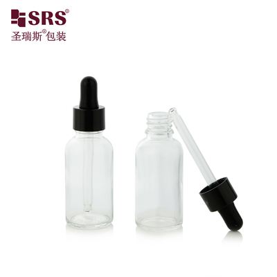 30 ml Color de stock claro Entrega rápida listo para el envío Botella de goteo de vidrio redondo