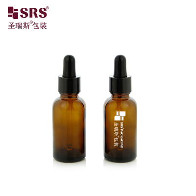 30 ml 1 onza de aceite esencial de ámbar vacío listo para el envío Botella de goteo de vidrio de stock