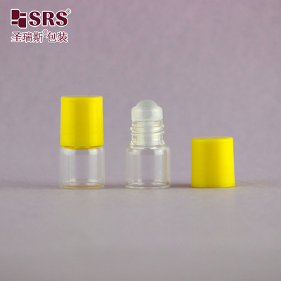 BLP-1ML Mini tamaño de viaje Vial de vidrio transparente Botella de bola de rodillo para aceite esencial No hay fugas