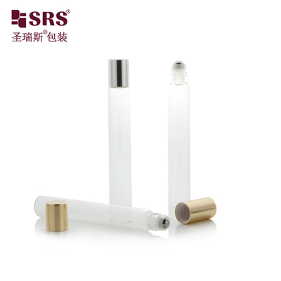 12 ml de rollo blanco mate en botella con bola de metal y tapa de aluminio, embalaje de loción corporal