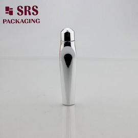 Botellas de bolas PETG de plata metalizada de 12 ml con bola de acero para crema para ojos