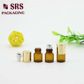 Botella mini de vidrio con bola de rodillo de 1 ml para aceite esencial vacía