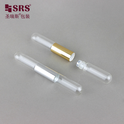 SGB2-5ml+5ml Transparente dulce vacío Perfume Aceite esencial Roller Botella de bola de acero aplicador