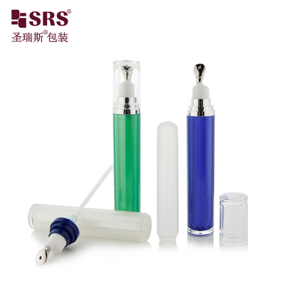 LR001-15ML Luxury Personalizar pintado azul verde blanco color acrílico de doble pared de loción de la bomba de la botella de contenedor