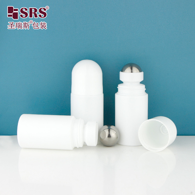 RPPC-60ML Cúpula de tapa dulce Gel para aliviar el dolor plástico Eco-amigable Certificado PCR Botella de masaje de bola de acero rodante