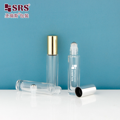 GB1-5ML Transparente Mini Tamaño de Viaje Fondo grueso Luxo Aceite esencial de vidrio en rollo en el recipiente de botella