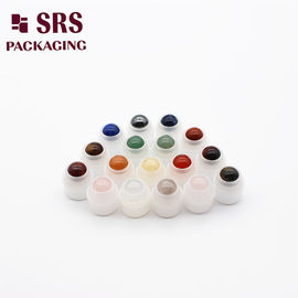 portador de bolas de plástico redondas de piedras semipreciosas de colores pequeños con bola para botella de rollo