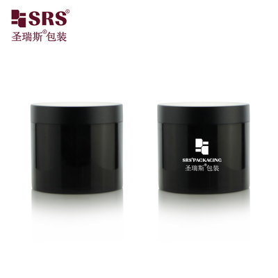 SRSQ 400g inyección negro brillante PP PCR material ecológico reciclado de pared única crema para el cuerpo frascos contenedor embalaje cosmético