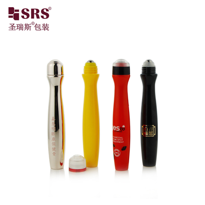 SRS8447-15ML Inyección y soplado Personaliza el color forma de cintura brillante PETG Rollo de plástico en botella