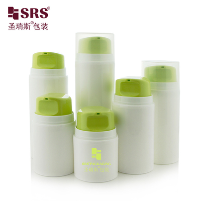 PA605 30ml 50ml 80ml 100ml 120ml 150ml 200ml inyección color verde brillante crema facial bonita bomba botella sin aire botella a prueba de fugas