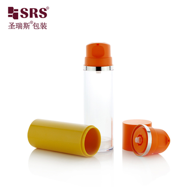 A0215 50ML 120ML 150ML Estampado en caliente Logotipo AS Botella sin aire con muestra gratuita de personalización de color