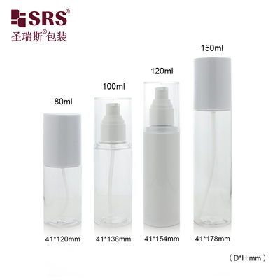 24/410 Certificado de PCR PET PET plástico personalizado vacío color blanco botella de loción para la base de gel de suero facial
