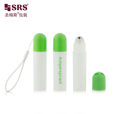 RPPF 20ml Impresión de pantalla de seda plástico portátil de tamaño de viaje antitranspirante gel desodorante botella de rodillo plano con tapa de domo