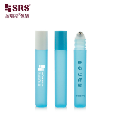 RPP-15ML Botellas de líquido semitransparentes para bebés azul congelado de plástico para rolos aplicador cilindro anti-corazón embalaje