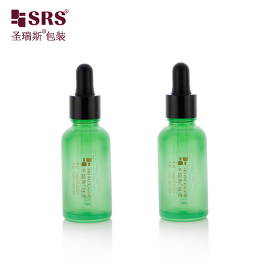 D001 Botella de vidrio de 5 ml 10 ml 15 ml 20 ml 30 ml 50 ml 100 ml 18/415 con gotero de plástico brillante para el aceite esencial