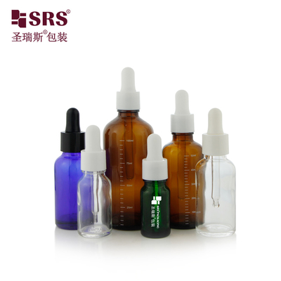 D001 Solución de almacenamiento de aceites esenciales 18/415 Botellas de vidrio con goteras brillantes en 5 ml 10 ml 15 ml 20 ml 30 ml 50 ml 100 ml Tamaños