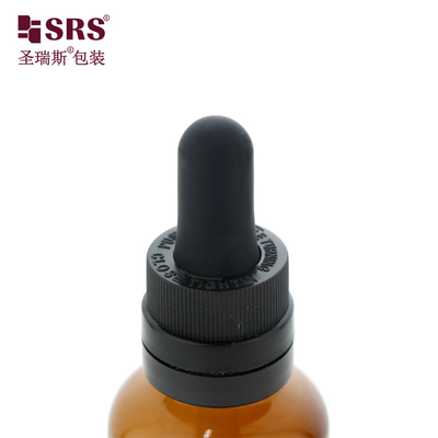 D007 Botella de vidrio de ámbar de 5 ml 10 ml 15 ml 30 ml 50 ml 100 ml con volumen impreso para el envase de aceite esencial sin fugas