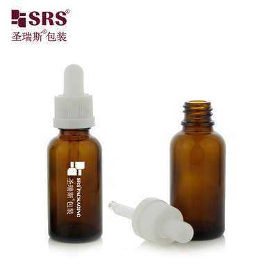 D010 Botella de vidrio transparente de molde de vidrio con tapa CRC resistente a los niños tapa de goteo para el suero de esencia para el cabello