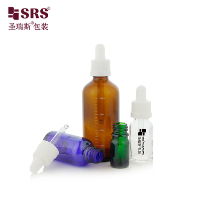 D010 Exquisitos frascos moldeados de vidrio transparente con tapas a prueba de niños CRC y tapas de goteador de precisión adaptadas para suero de esencia capilar de primera calidad