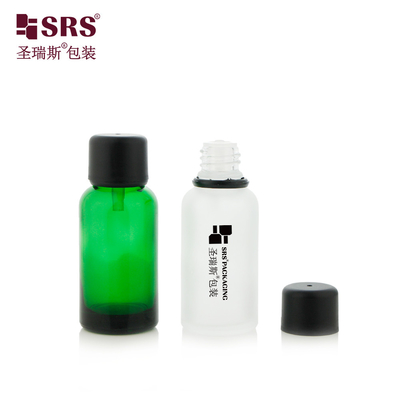 G007 Botella de vidrio redonda con tapa de tornillo, gotero vertical, inserción de tapa a prueba de adulteraciones, color personalizado, embalaje de aceite líquido