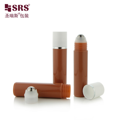 RPP-30ml marrón opaco de color personalizado de inyección de moho redondo cuello hombro botella de gel de masaje