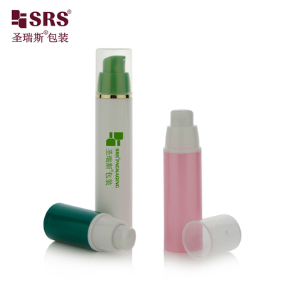 A024 15 ml 30 ml 50 ml de inyección de color personalizado PP PCR botella de bomba sin aire para la base de gel de loción