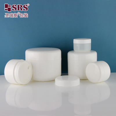SRSA 15g 20g 30g 50g 100g 150g 200g 250g Esquina redonda plástico inyectable blanco brillante envasado en frasco de pared única