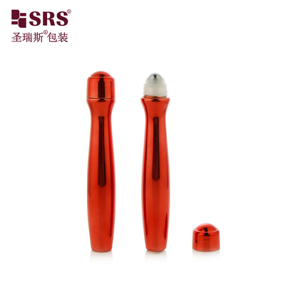 SRS8447-15ML Rollo PETG metálico brillante en botellas para gel para ojos con función de masaje terapéutico en envases cosméticos
