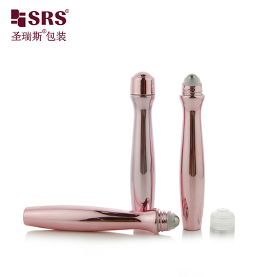 SRS8447-15ML Rollo PETG metálico radiante en botellas para gel para ojos Masaje innovador Embalaje cosmético integrado